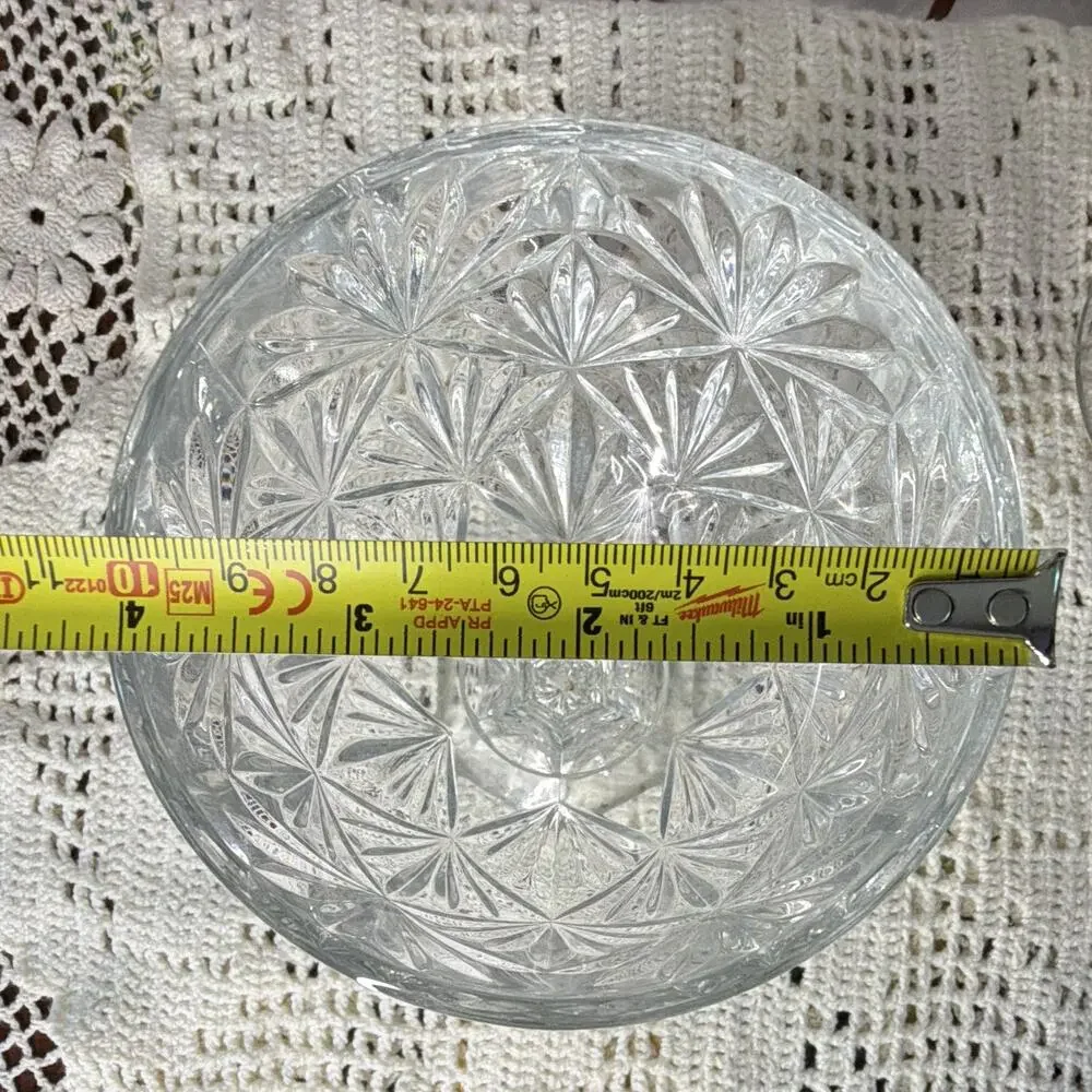 Vintage Cristal d'Arques-Durand style egg-shaped crystal candy dish with lid